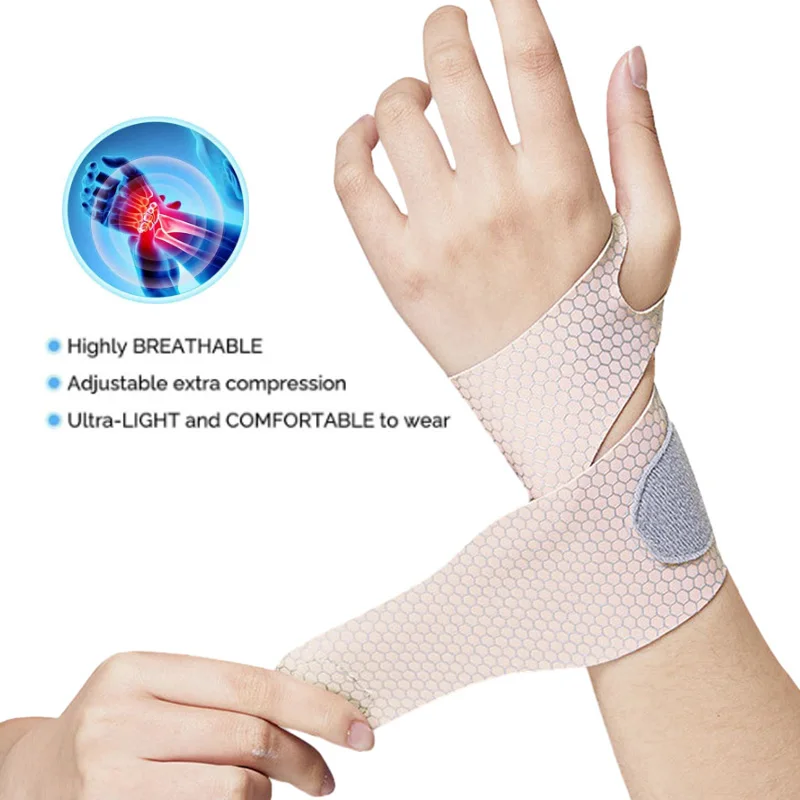 Ajustável Slim Air Wrist Support Strap, Wrist Wrap para homens e mulheres, alívio da dor, correias de treino, artrite, 1pc