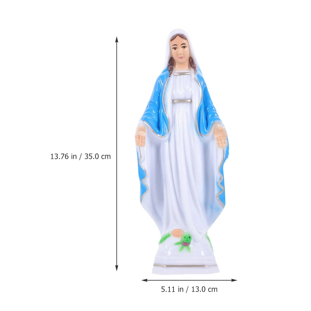 

Plastic Virgin Mary Decoration Catholicism Madonna Statue Church Desktop House Decorations Home Mini Ornaments Figurine