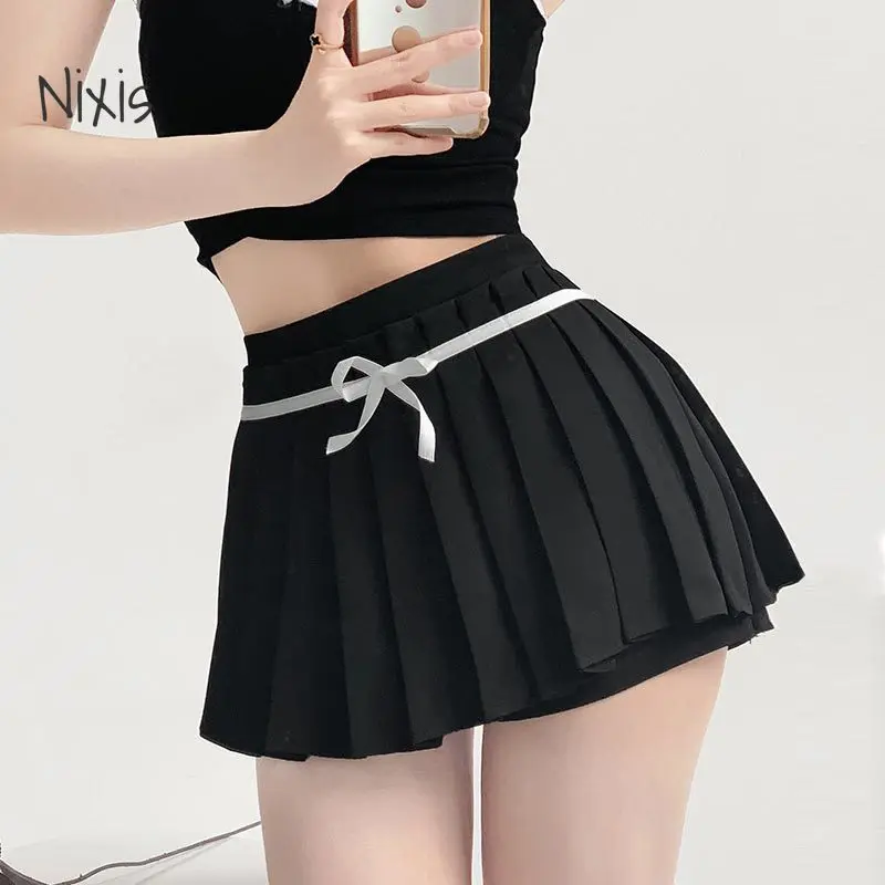 

Black High Waist A-line Pleated Skirt for Women Summer Fashion Sexy Mini Shorts Skirt Girls Y2k Streetwear Korean Style Clothing