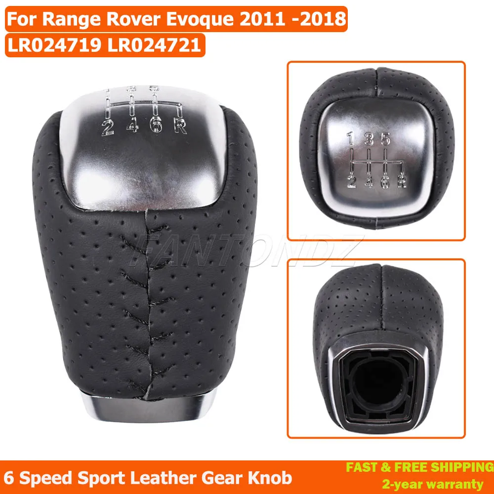 Manual 6 Speed Car Sport Leather Gear Shift Knob In Black For Range Rover Evoque 2011 -2018 LR024719 LR024721