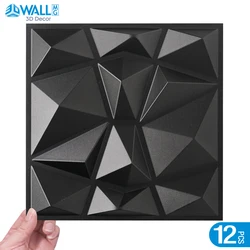 Panel de pared de arte Super 3D, renovación impermeable de PVC, 3D pegatina de pared, decoración de azulejos, diseño de diamantes, bricolaje, decoración del hogar, 11,81 ''x11.81'', 12 piezas