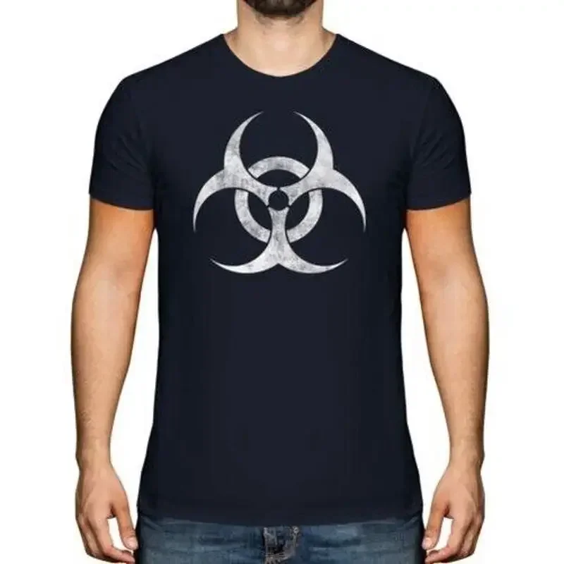 Radioactive Printed Aged Radiation Symbol Geek Top Zombie Top T-Shirt