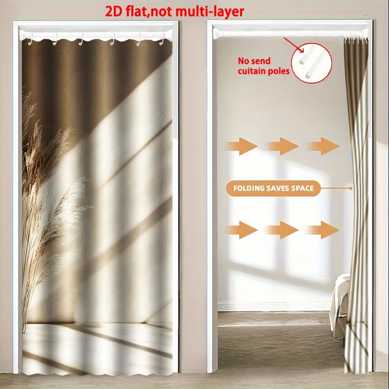 VIKAMA 2D Flachbedruckter Sichtschutz-Türvorhang Eleganter Wohnzimmer-Eingangsbereich-Trennvorhang Heimdekoration