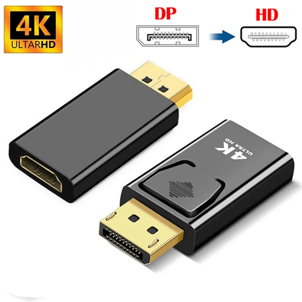 4K DP To High Definition Multimedia Ports Adapter Male To Female Uni-Directional Adapter Compatible For HP HDTV AMD Desktop