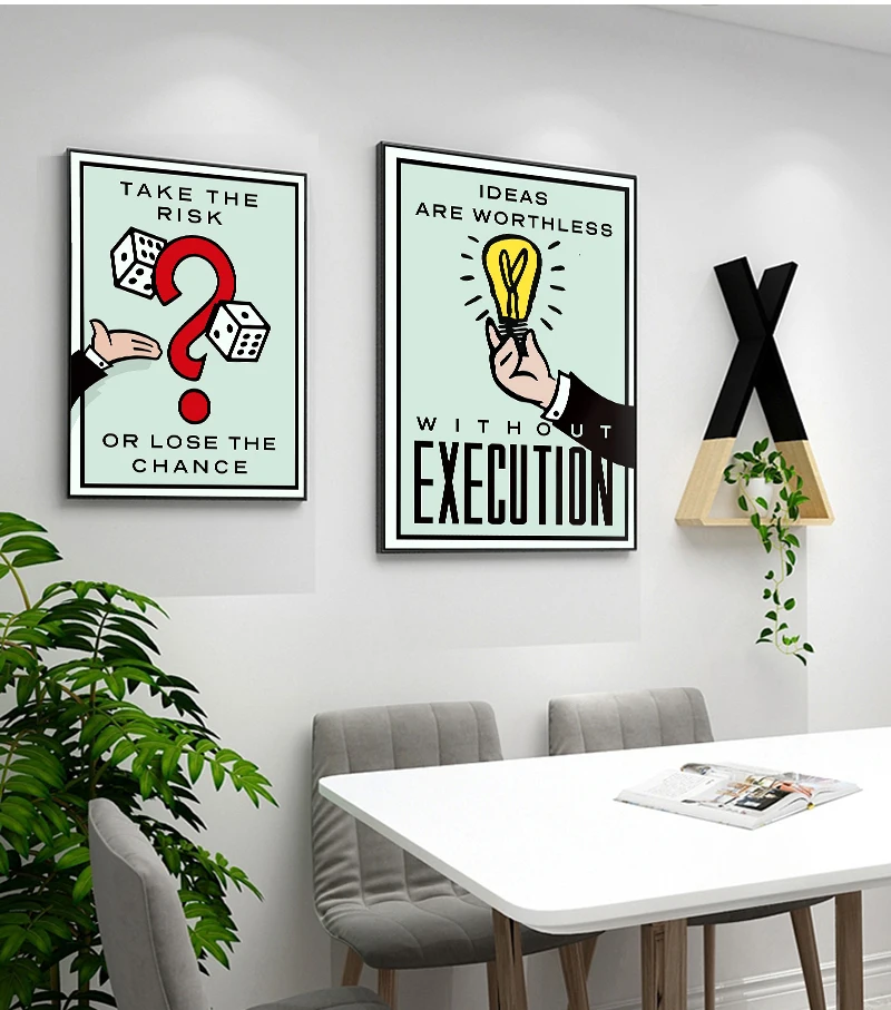 فن الشارع الجرافيتي لوحة قماشية ، أليك احتكار ، اقتباس مضحك أعمال فنية جدارية ، ديكور فني ، ملصق حرير ، G286