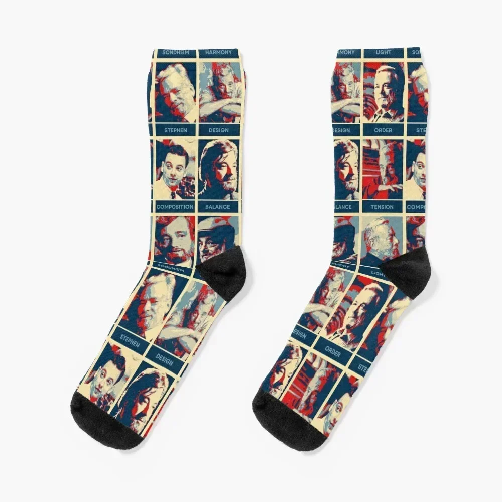 Sondheim Tribute, [Fairey/Hope style] Sunday in the Park with George. Socks hockey winter gifts Rugby Mens Socks Women's