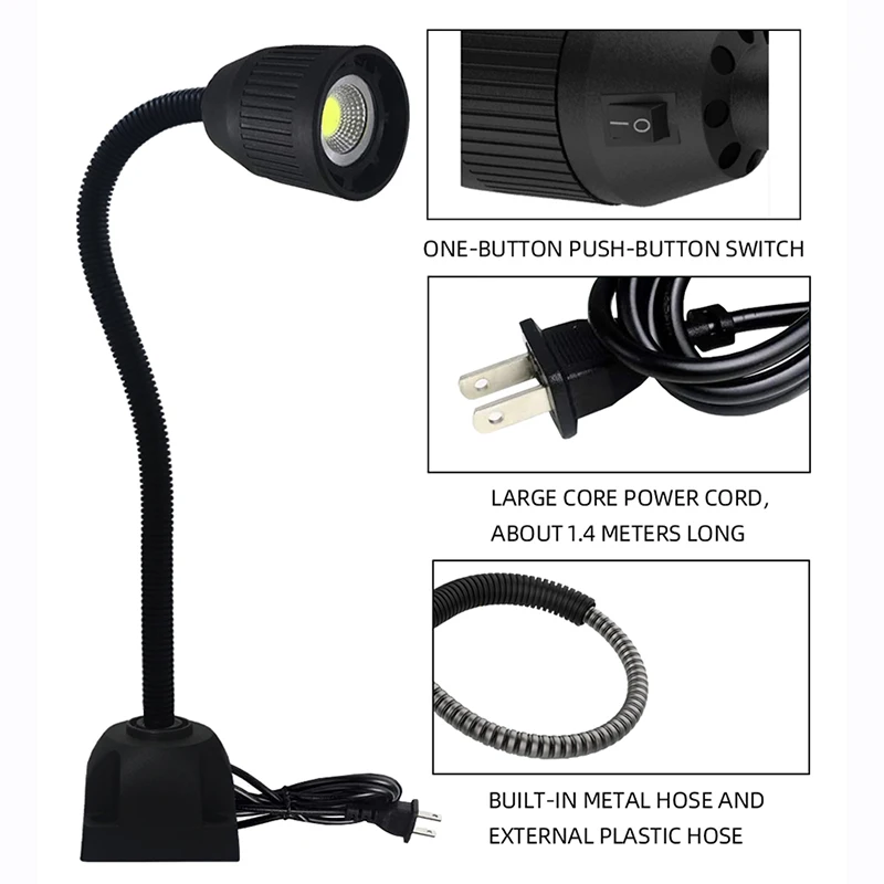 Flexible L40cm gooseneck led Workshop Working Lamp 3W 35W 24V 110-220V LED CNC Machine Tool Light