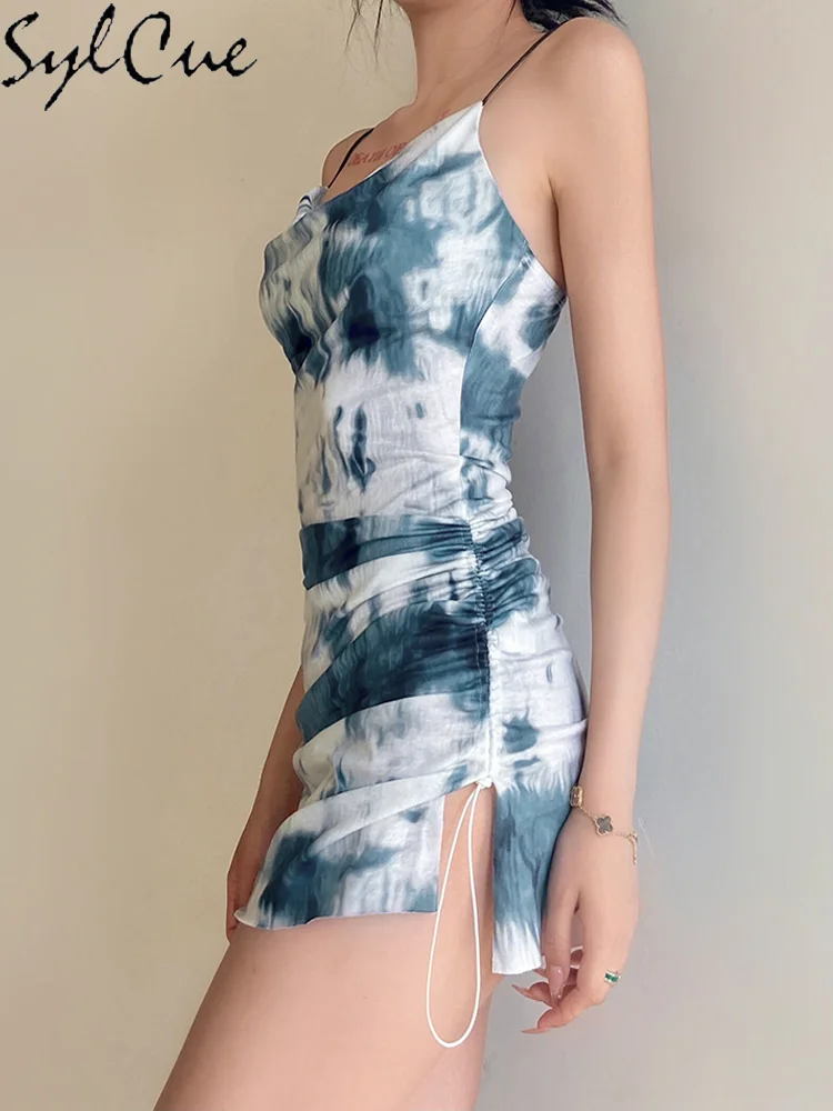 Sylcue – robe de soirée courte blanche, Sexy, sans manches, Style plage, soleil, vous rend spécial, rétro, été, 2021