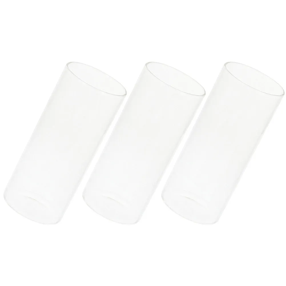 3Pcs Glass Cylinder Cup Clear Transparent Votive Holder for Scented Pillar Tealight Candles Home Desktop Decor Party