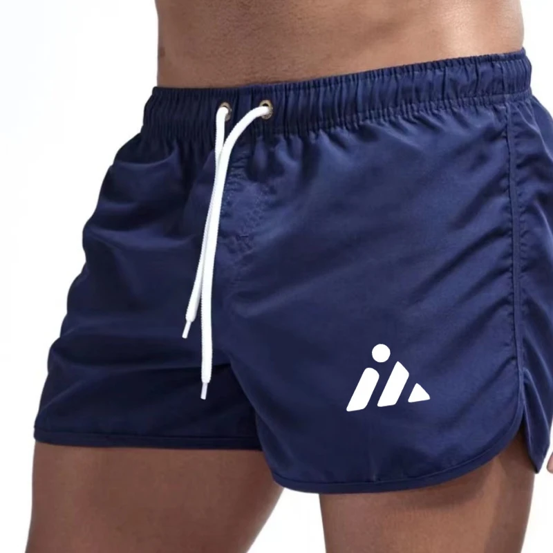 Men'S Casual Sports Shorts Quick Dry Breathable Sweat Absorbent Polyester Fabric With Drawstring Design For Machine Wash