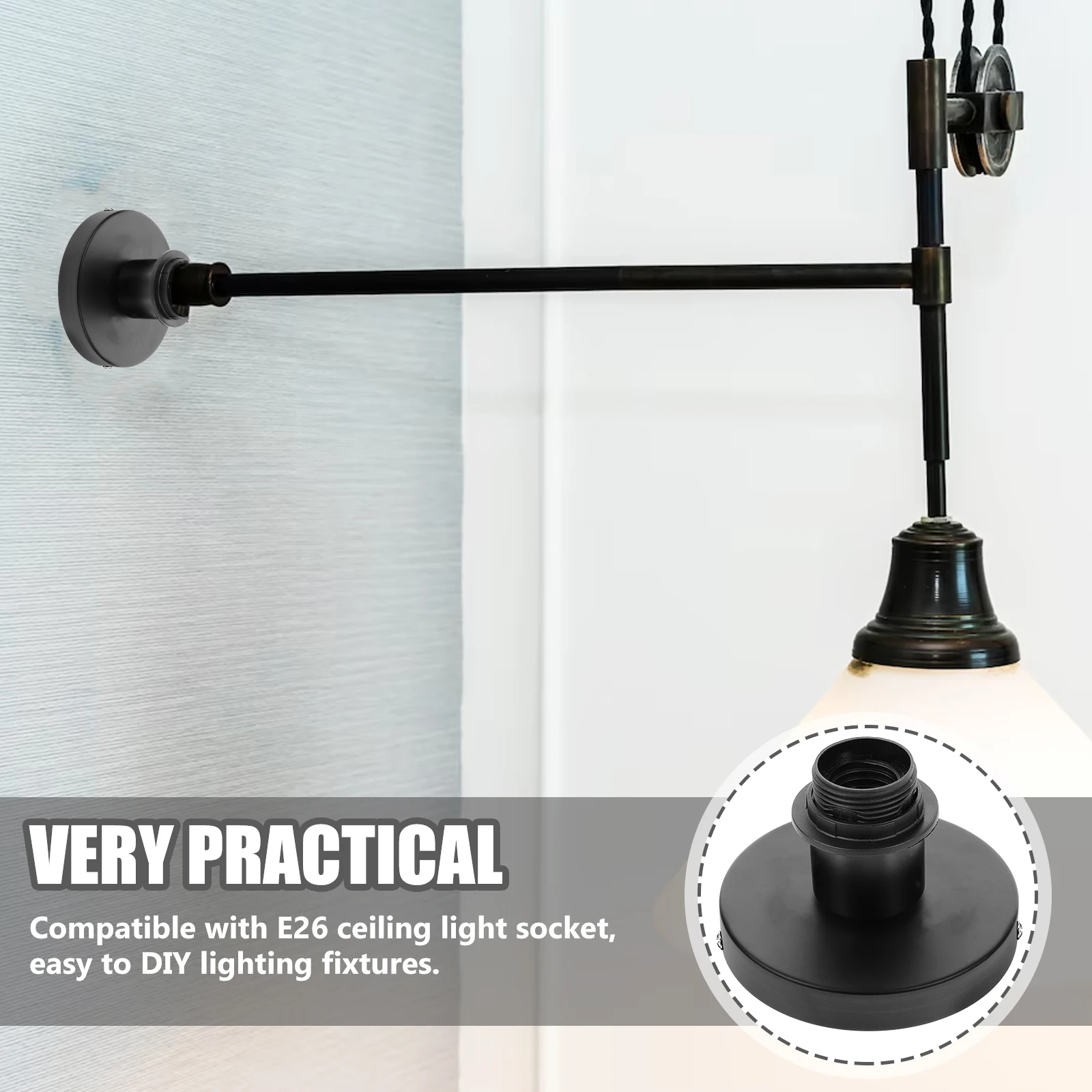 

E27 Держатель патрона для потолочного светильника Утолщенный металлический цоколь лампы Простая установка DIY Осветительные приборы Держатель лампы Патрон E27