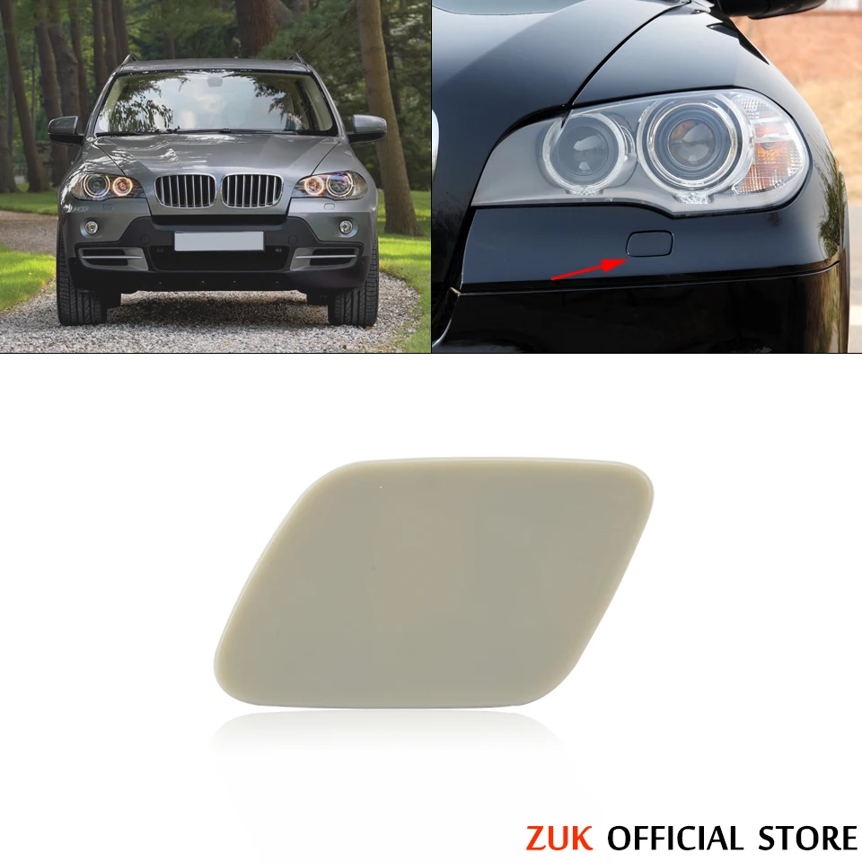 ZUK Front Bumper Headlight Washer Nozzle Cover Headlamp Water Sprayer Cap For BMW X6 E70 X5 E71 2006 2007 2008 2009-2013