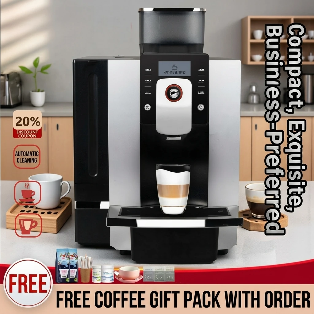 Large Capacity Portable Fully Automatic Electric Stainless Steel Coffee Machine Touch Screen | Household Use 12 Months Warranty