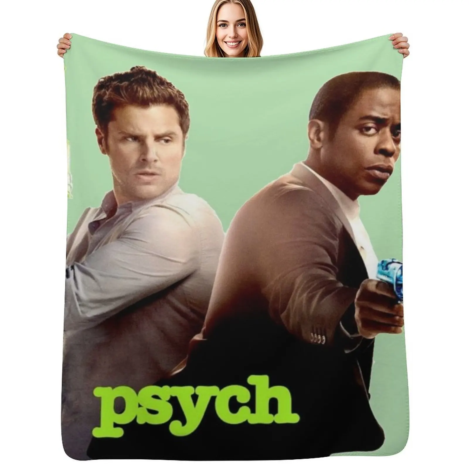 

Psych design Throw Blanket Decorative Beds Sofas Picnic Blanket