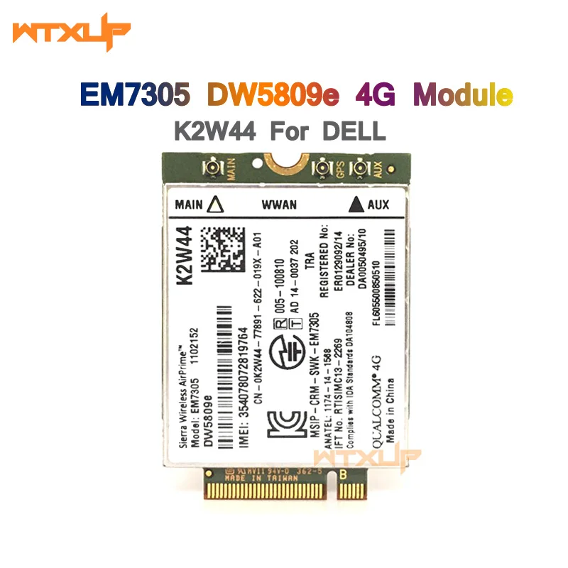 DW5809e Sierra Wireless Airprime EM7305 4G LTE WWAN M.2 NGFF Card Module For Dell Latitude 3340 E5250 E5450 E5550 E7450 E7250