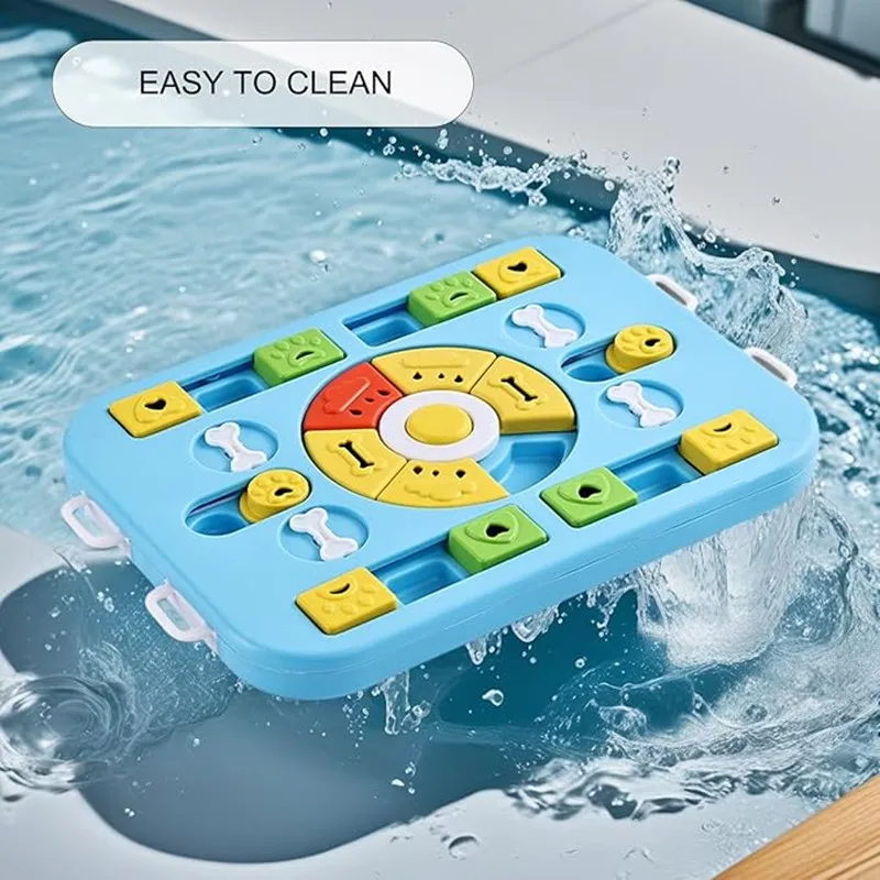 Interaktives Hunde-Puzzle-Spielzeug für große, mittelgroße, kleine Hunde und Katzen, 4-fach spielend, langsamer Futterspender, fördert die Verdauung, leicht zu reinigen