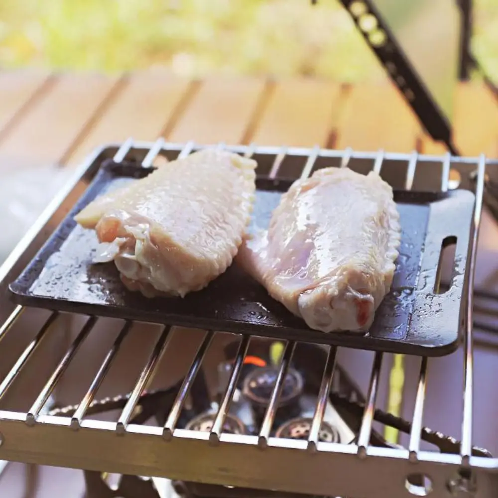 

Outdoor Tools Cheese Pan Camping Frying Pan Rectangle Non-stick Grill Pan Mini Grill Pan Mini Portable Barbecue Tray BBQ
