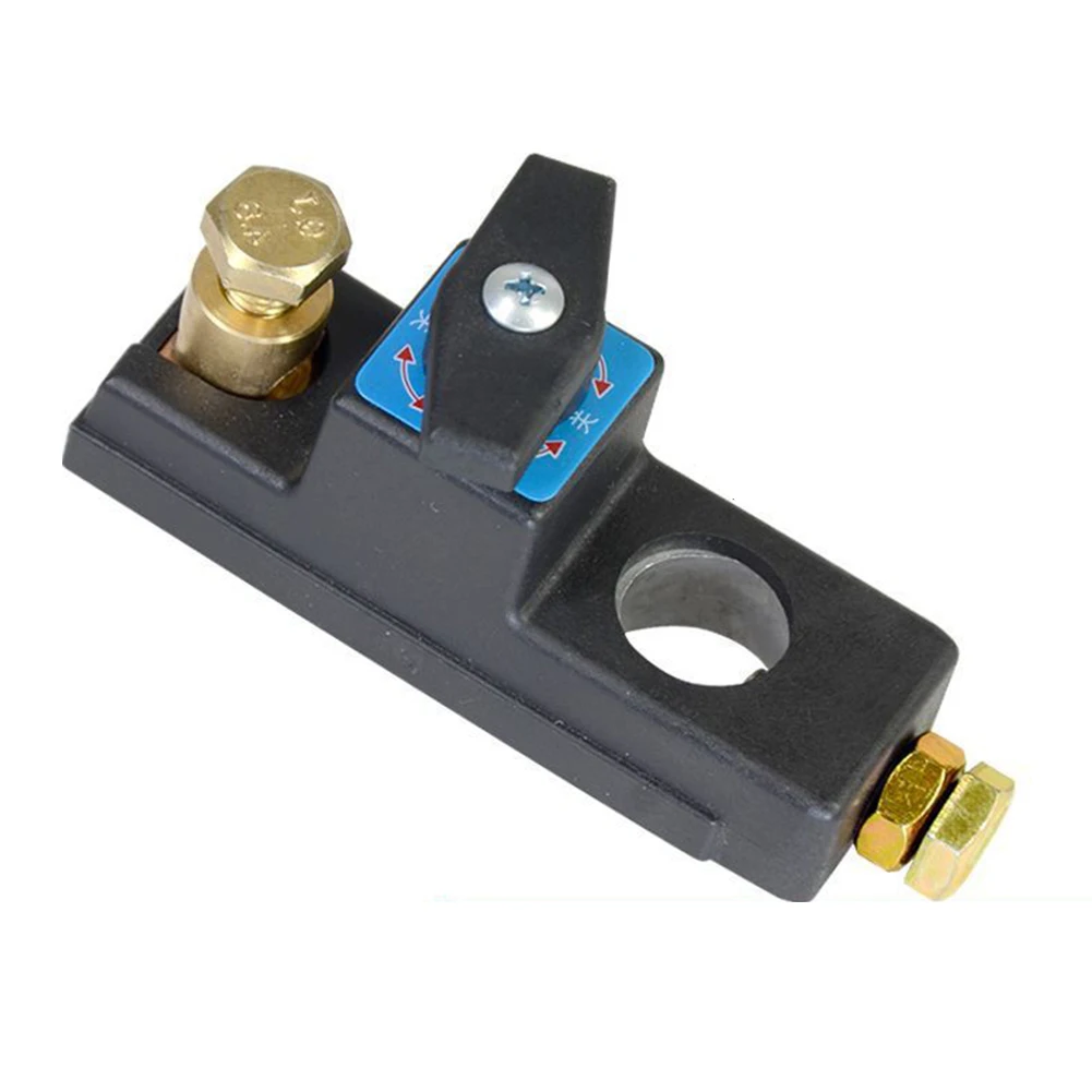 Car Battery Disconnect Switch with Safety Features Designed for Top Post Batteries to Protect Against Short Circuits