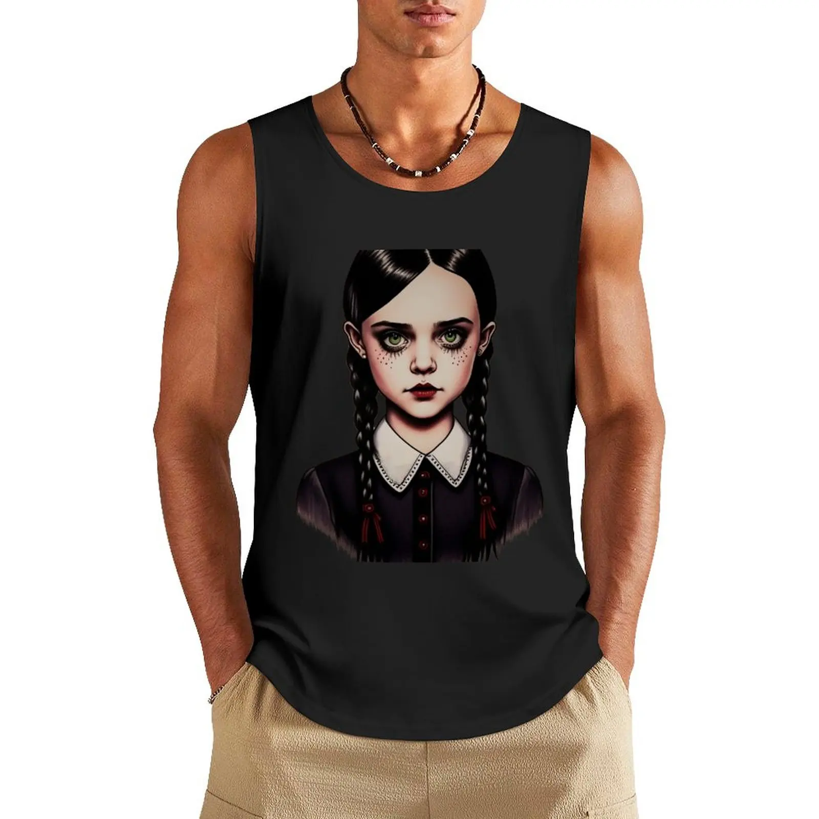 

Wednesday Adams Goth Girl Tank Top Men's clothing gym accessories men Men's sleeveless