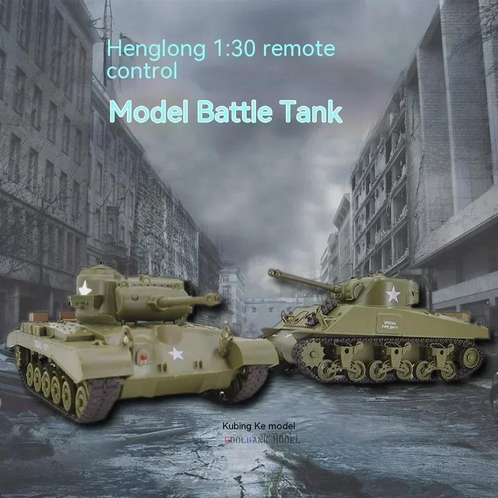 Henglong-tanque de simulación de combate inalámbrico para dos personas, modelo de tanque de control remoto, US Sherman, regalo para niños, nuevo