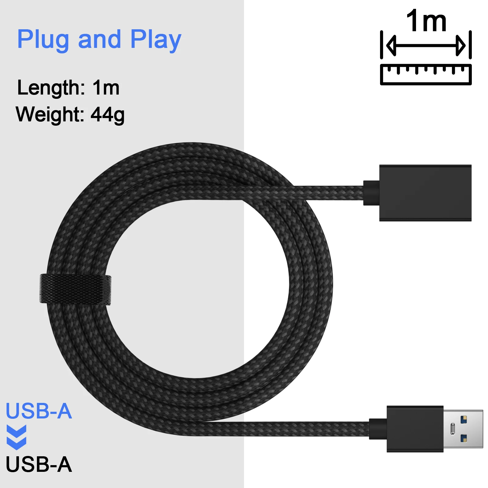 1M USB 3.0 Extension Cable Extender Cord Data Transfer Wire For Laptop Computer TV Camera Projector USB Charger Nylon Cable