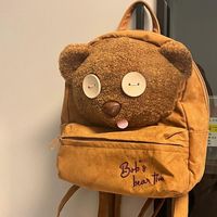 Minions Tim Bear Plush Backpack, Student Outings Small Backpack, Doll Schoolbag, College Student Shopping Bag