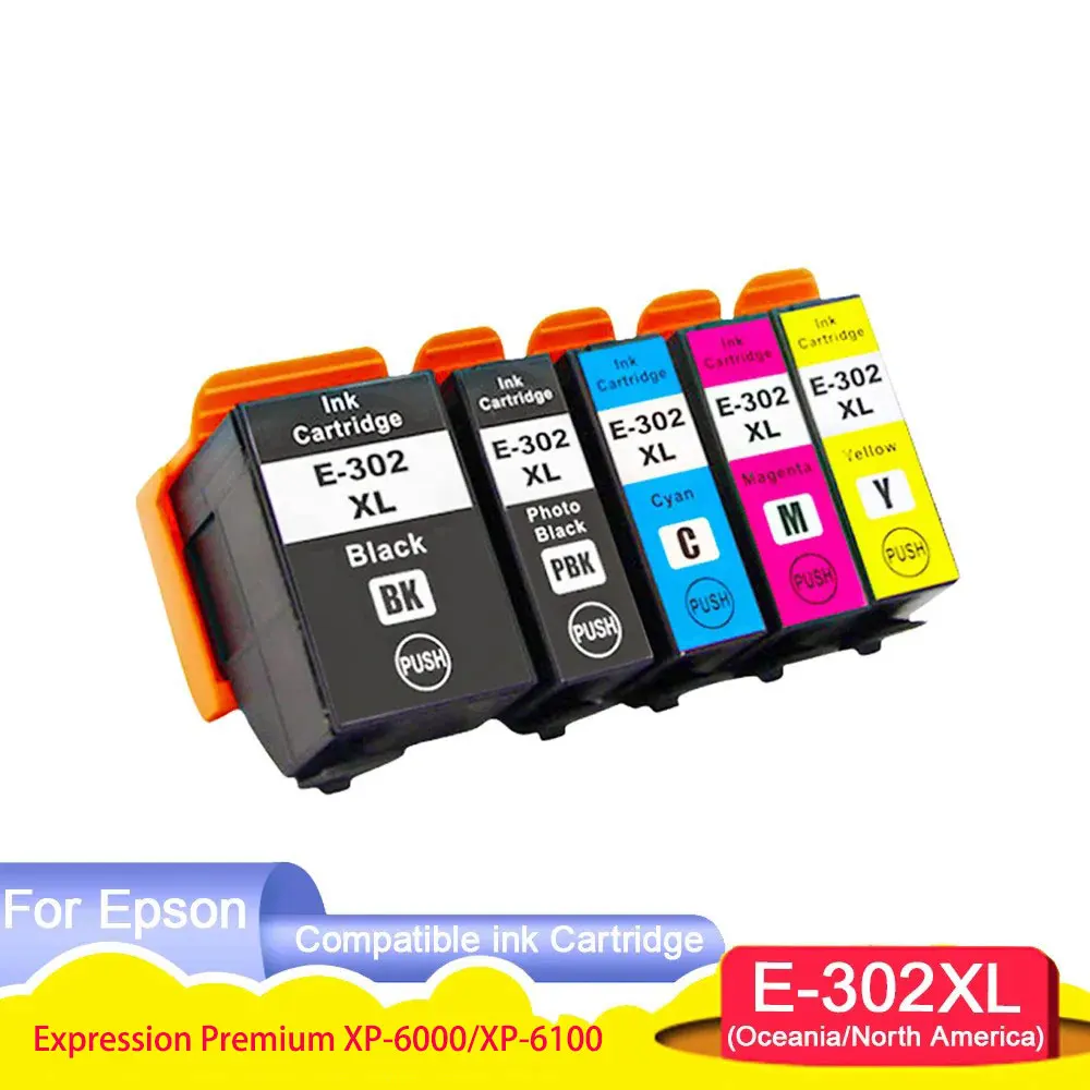 

5 цветов 302 T302 302XL T302XL Премиум-совместимый цветной струйный картридж для принтера Epson Expression Premium XP-6000/XP-6100