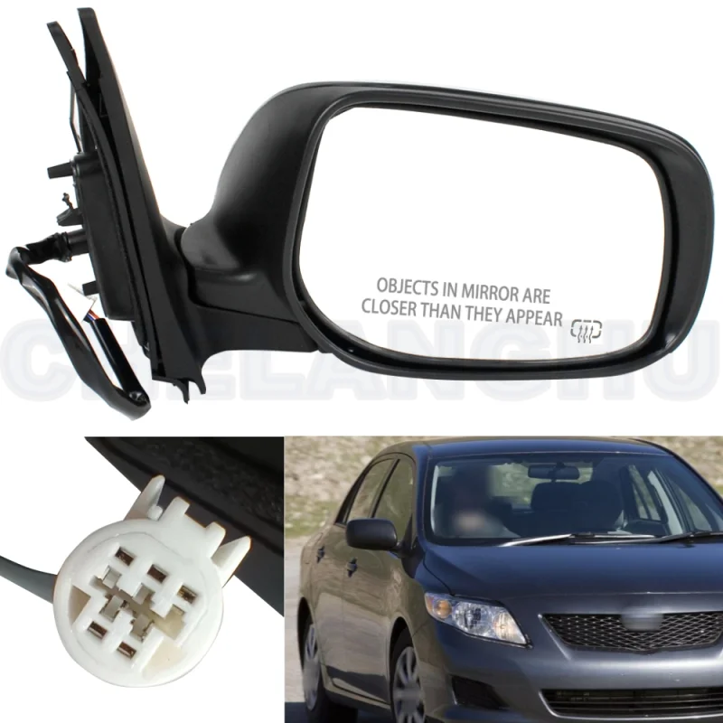 

Right Side 5 Pins Primed Heated Power Adjust Mirror 8790902A81/TO1320247 For Toyota Corolla 2009 2010 2011 2012 2013