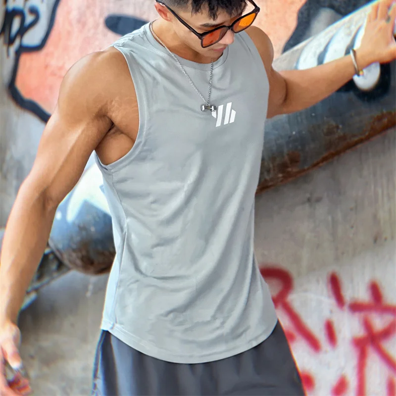 2024 Newest Summer Gym Vest High Quality Mesh Shirt Sleeveless T-shirts Men Tank Tops Basketball Running Fitness Sports Vest Men