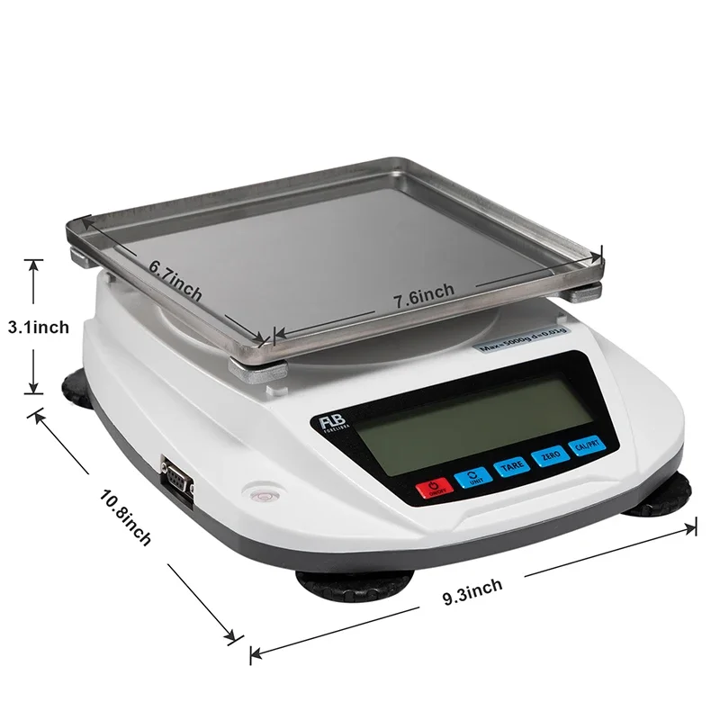 Precision Digital Electronic Balance 0.01g to 3kg | Lab Scale with Calibration, Jewelry/Pharmacy/Gold Weighing (RS232 Data Out)