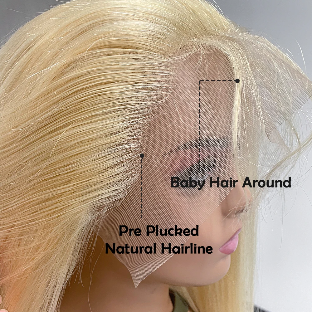 Megeen кружевные передние парики, натуральные волосы, предварительно выщипанные 13x4 HD прозрачные кружевные передние al парики, 100% человеческие волосы, 613 светлые парики могут быть окрашены