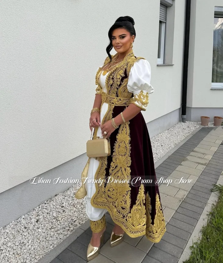 Exquisites Algerisches Abendkleid Nahost Maßgeschneidertes Arabisches Hochzeitskleid Traditionelles Ethnisches Ballkleid Brautjungfernkleid 2026