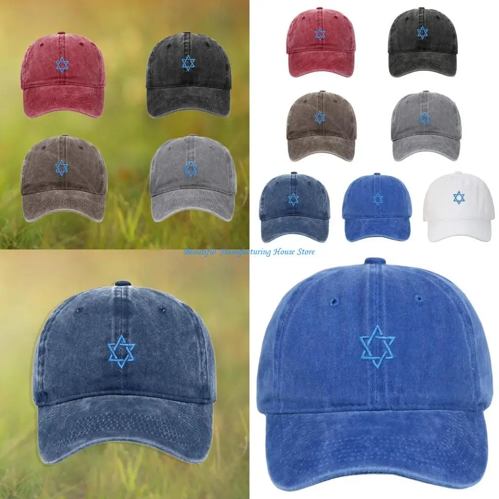 E56A Embroidery Israel Flags Baseball Caps Washed Cotton Sunproof and Breathable for Patriotic Event and Collector Outdoor Gear