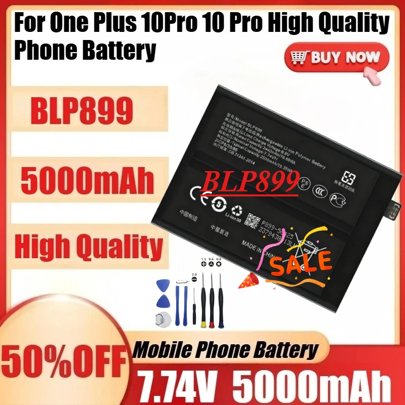 

Аккумулятор BLP899 для OnePlus 10 Pro, высококачественный, новый, 5000 мАч, 7.74В