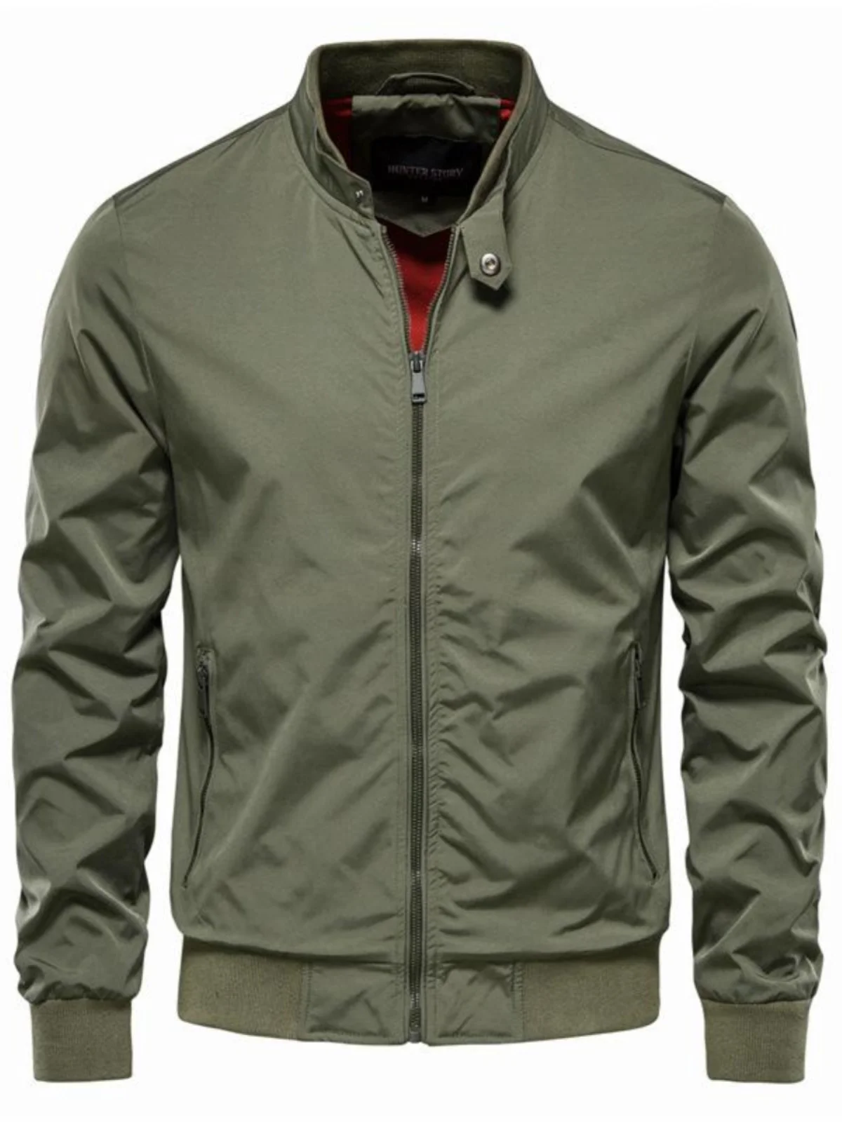 

Мужские демисезонные повседневные куртки с воротником-стойкой, молодежные модные ветрозащитные куртки с длинными рукавами, на молнии, с прямым низом, для активного отдыха