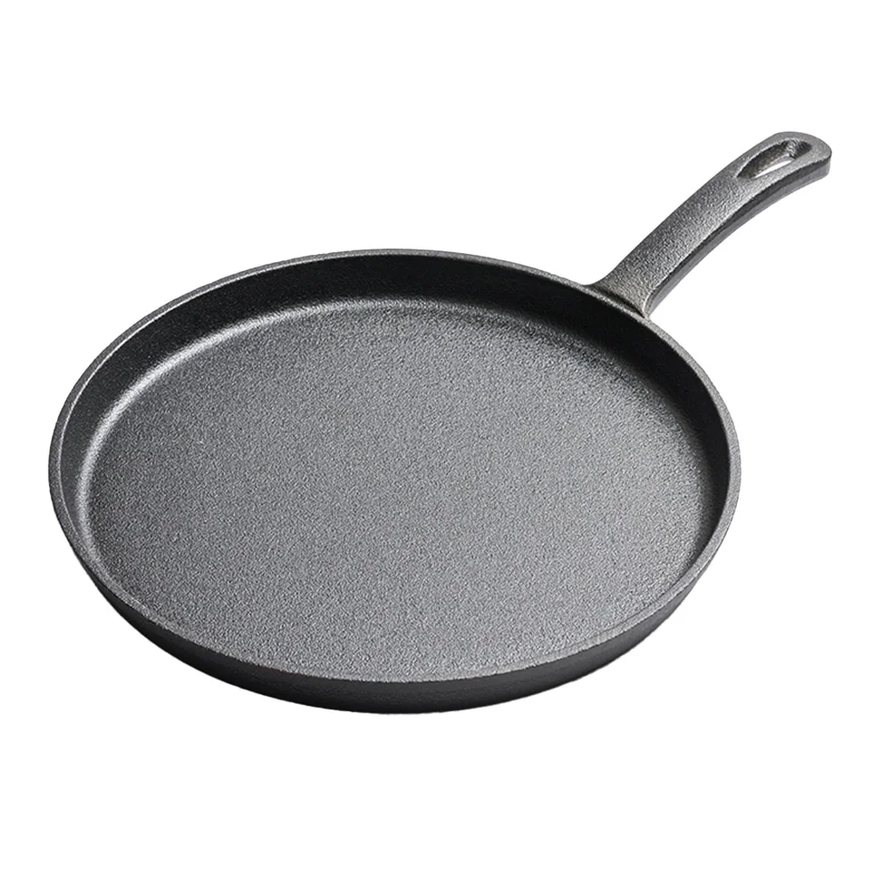 26cm Frying Pan Cast Iron Frying Pan Anti-heat Wood Handle Excellent Heat Distribution Heat Retention Reinforced Stability
