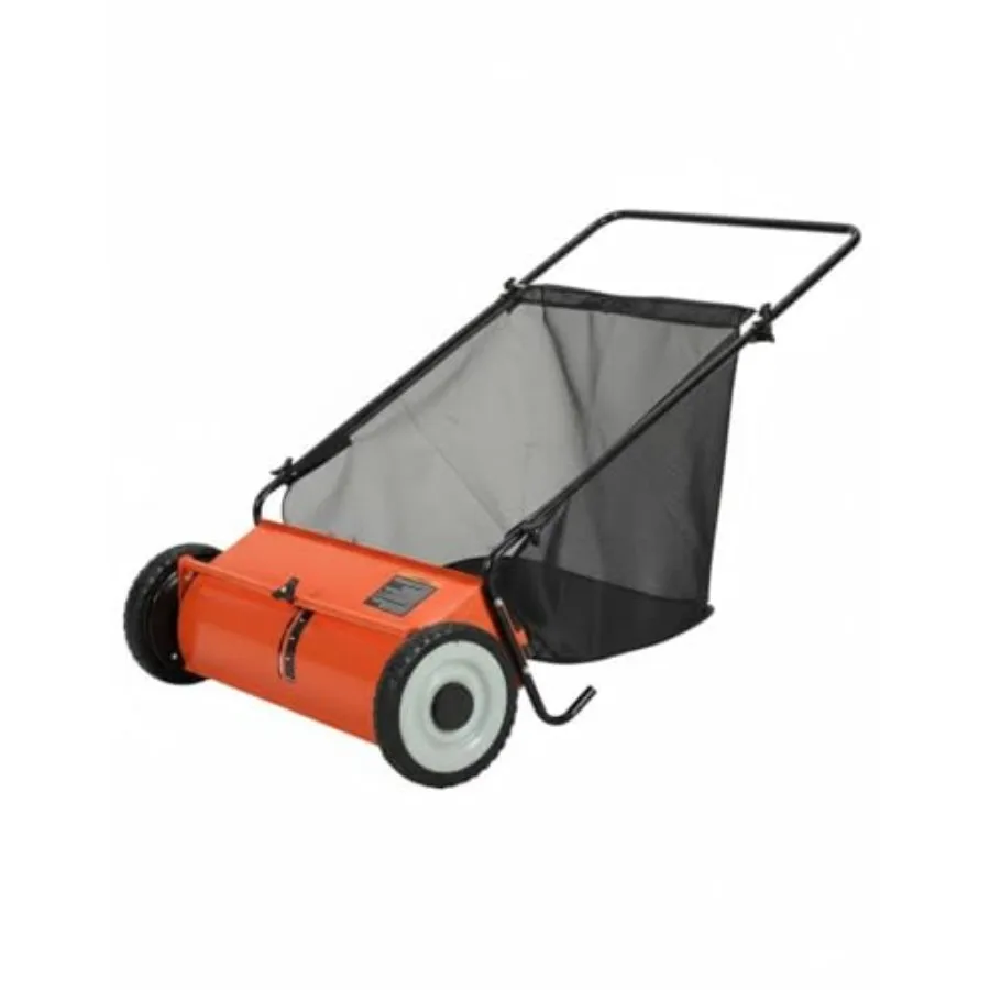 

21-Inch Push Lawn Sweeper 3.5 Cu. Ft. Hopper Capacity Leaf and Grass Collector with 4 Spinning Brushes Adjustable Height for Gr