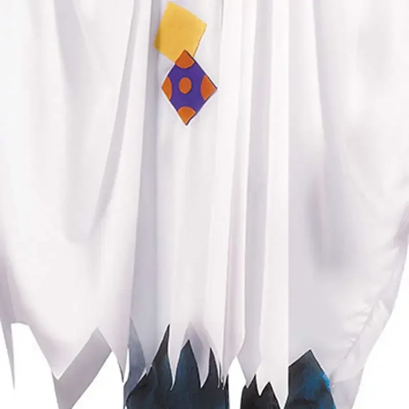 Kids Top Quality Ghost Cloak Long Cape White Tassels Performance Cosplay Party Dress Up Boys Girls Ghost Halloween Costume MN11