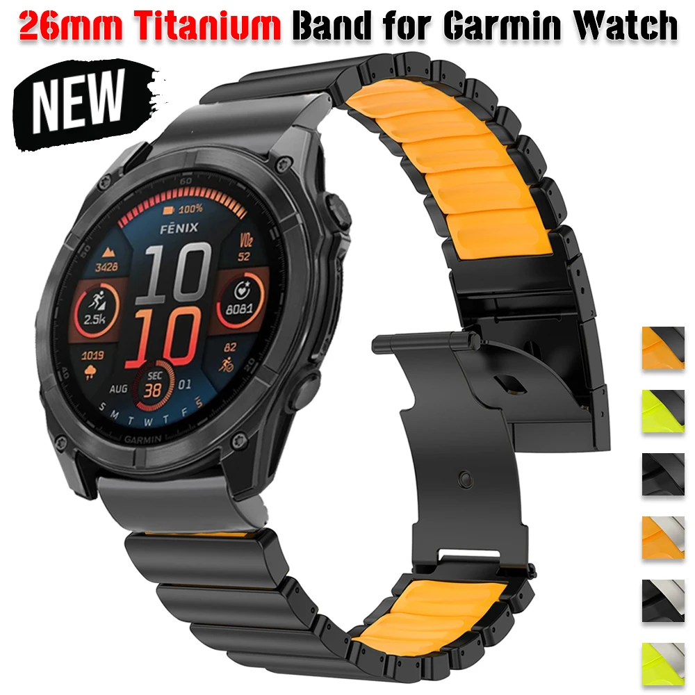 26mm Titanium Band for Garmin Watch Fenix 8 7X Pro Tactix 7 EPIX Pro 51mm Enduro 3 2X Instinct 3 2X 50mm Quick Fit Strap