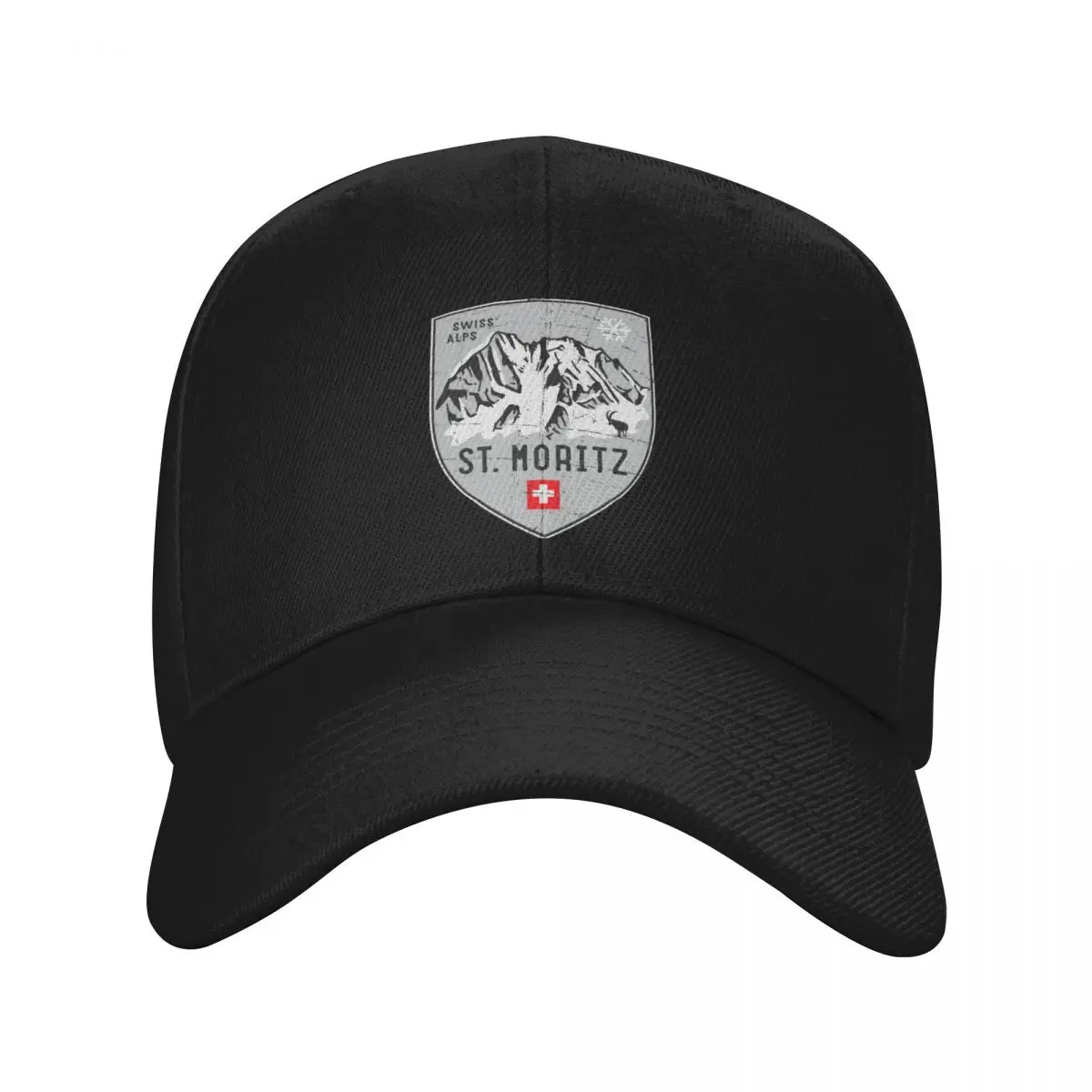 St. Moritz Switzerland Emblem Baseball Cap black Sunhat Brand Man cap Men's Women's