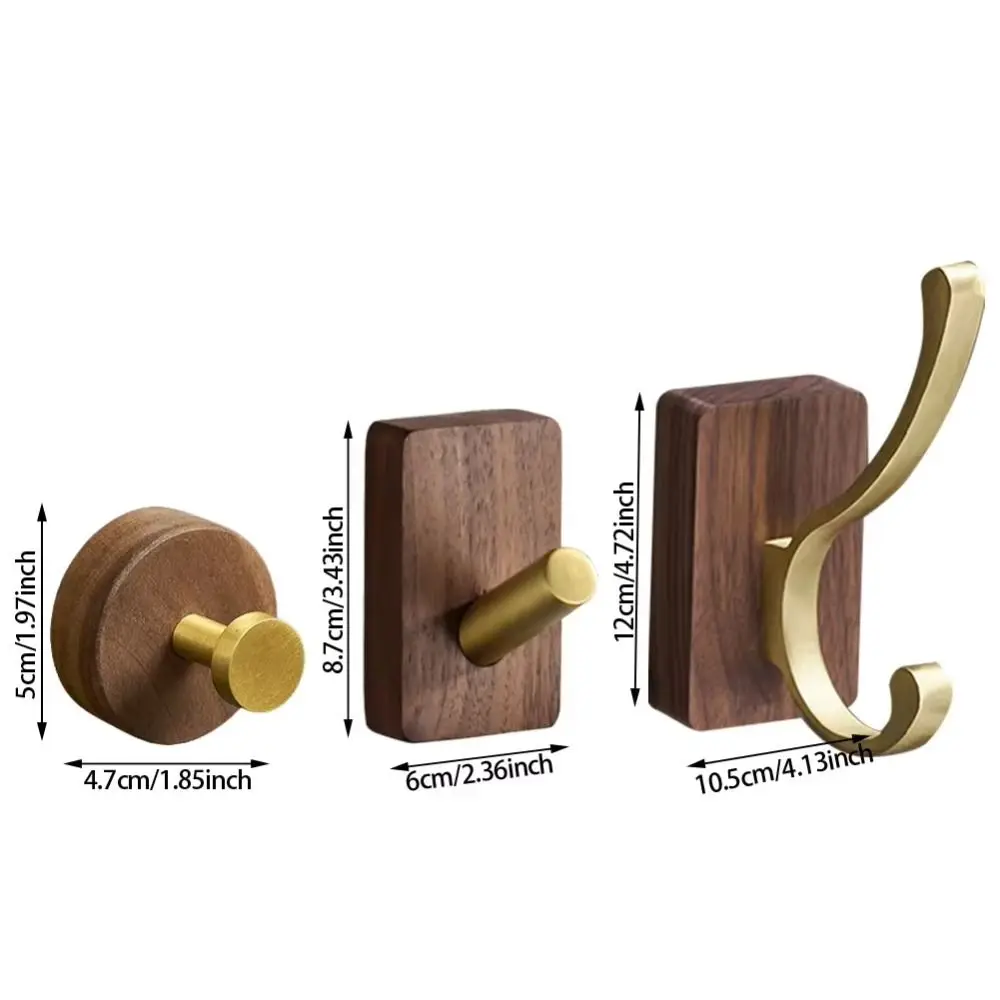 Кремовый стиль, крючок из цельного дерева, круглый дизайн, одинарный крючок из натурального ореха, металлический крючок, настенный крючок для полотенец, кухня