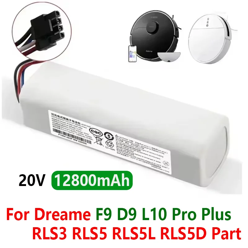 NEW Original 14.4V 12800mAh Robotic Vacuum Cleaner Replacement Battery For Dreame F9 D9 L10 Pro Plus RLS3 RLS5 RLS5L RLS5D Part