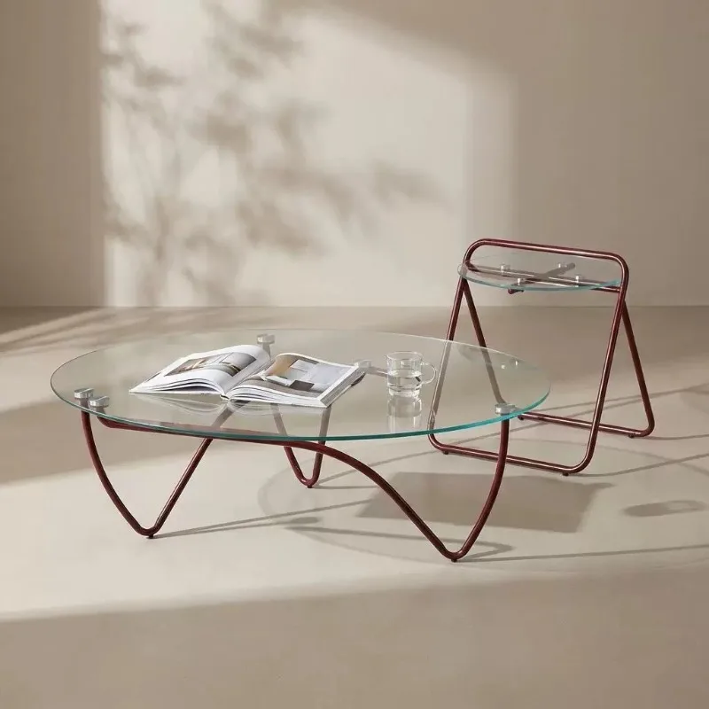 Coffee table living room household small apartment minimalist glass tea table Nordic clothing store table