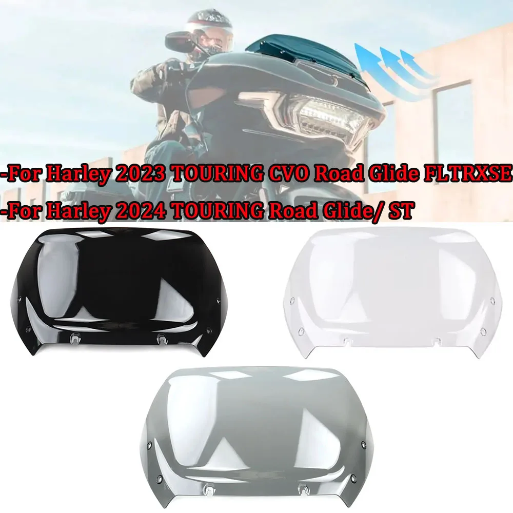 

10" Front Fairing Windshield Wind Deflector Windscreen For Harley TOURING CVO Road Glide FLTRXSE 2023 2024 TOURING Road Glide