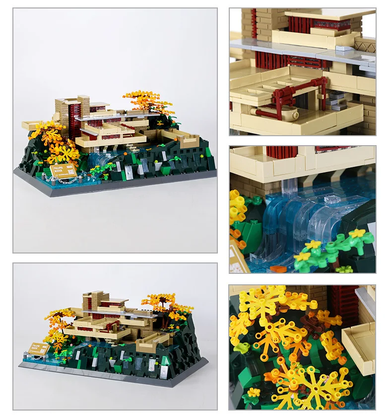 

Креативный архитектурный конструктор: современный дом в Пенсильвании (США), вилла Фоллингвотер, модель из строительных блоков, игрушки