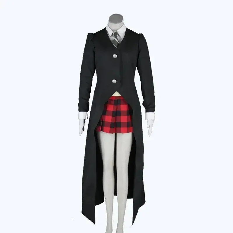 Anime soul eater maka albarn cosplay traje feminino menina saia uniforme halloween carnaval festa peruca jaquetas gravata branca