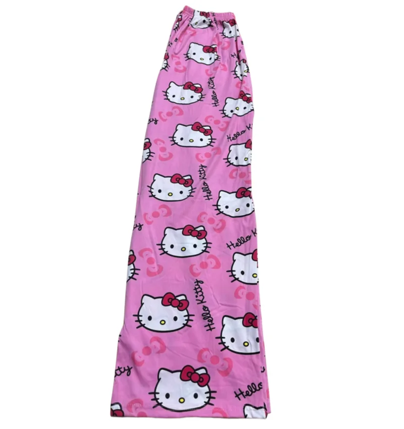 Hello Kitty Walking Pants Cotton Loose Ladies Pajama Pants Pyjama Female Summer Thin Loose New Home Leisure Summer Pants Girl