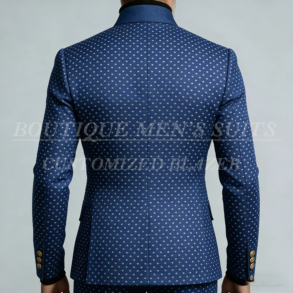 Samrt Casual Men's Suits Customized Single Breasted Stand Lapel Blazer Formal Wedding 2 Piece Jacket Pants Full Sets Outfits