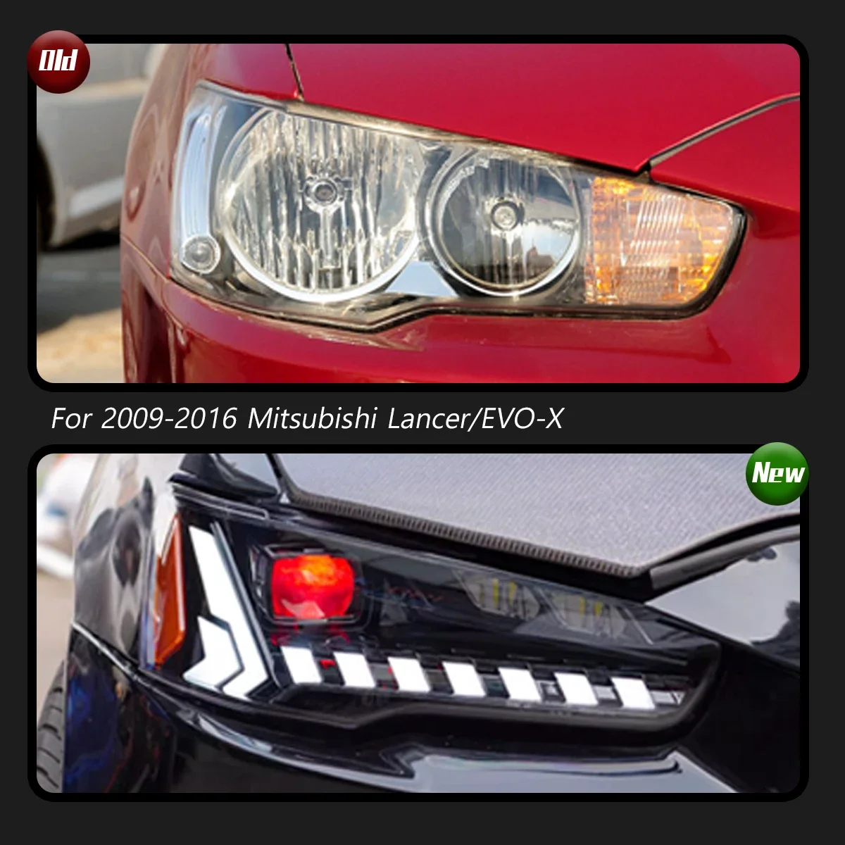 

Car Head Lamps For Mitsubishi Lancer EVO X 2009-2016d LED Headlights Dynamic Turn Signal lamp Brake DRL Car Assembly