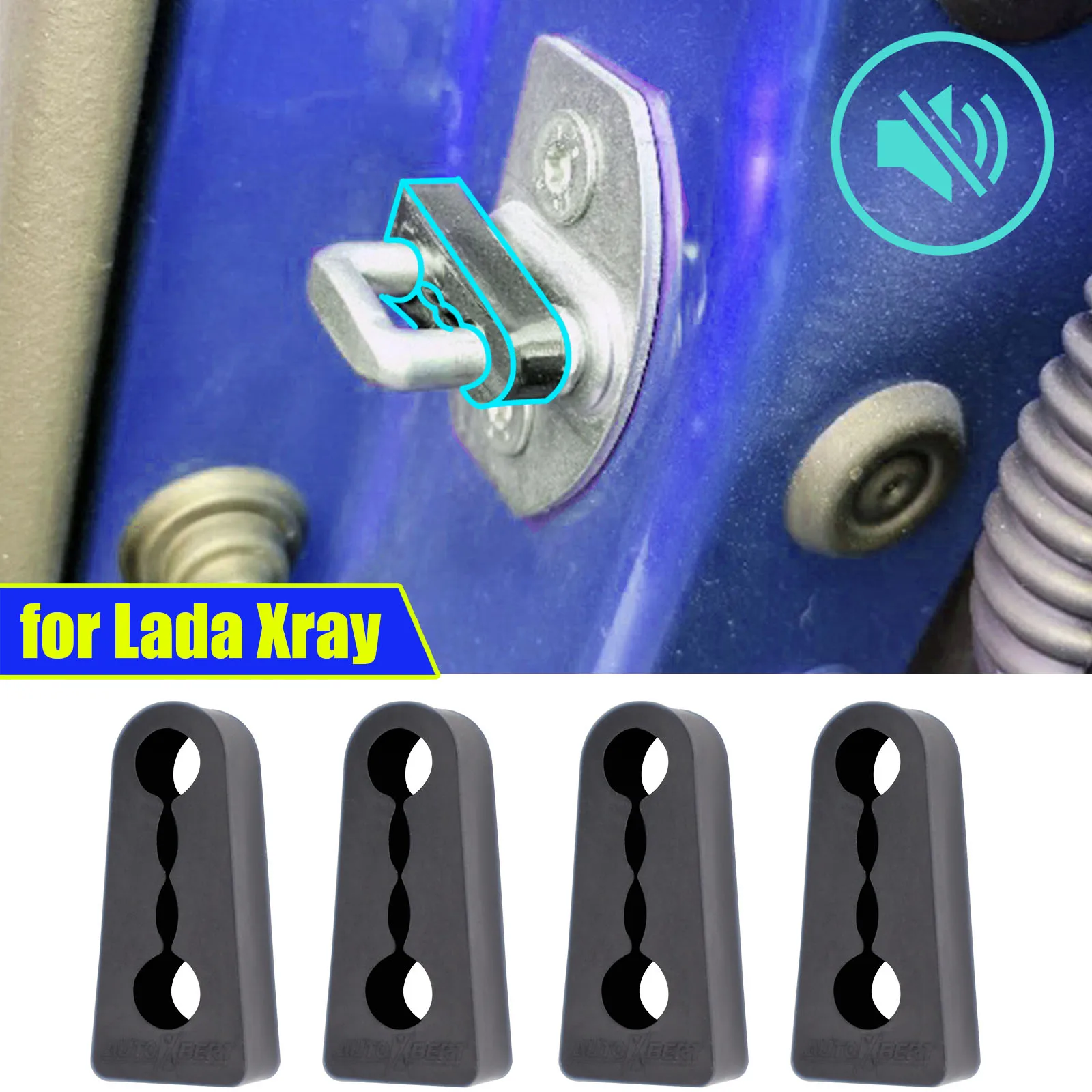 Door Lock Sound Deadener Damper For Lada Xray X Ray CROSS Insulation Deaf Soundproofing seal Soundproofing Quiet Buffer